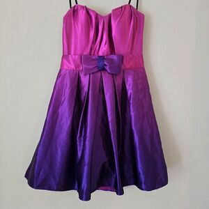Vintage ROBERTA ombré pink and purple formal strapless mini dress size 3/4  Y2K